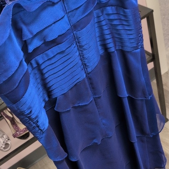 Adrianna Papell Sapphire Blue Ruffle Mini Dress - Picture 6 of 7